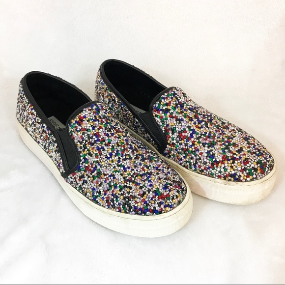 steve madden glitter slip on sneakers